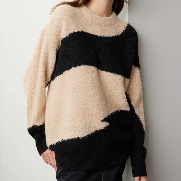 Apiece Apart Superfine Alpaca Elle Textured Sweater Abstract Print - Picture 2 of 16